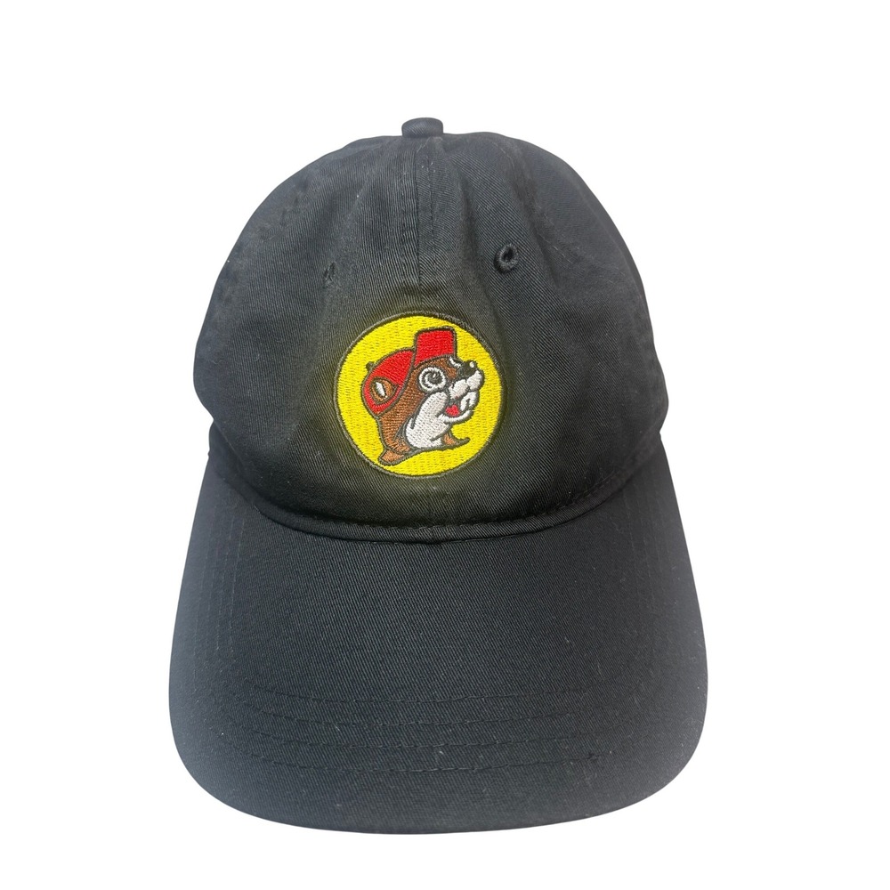 Buc-ees‎ Black Cotton Embroidered Beaver Logo Baseball Cap Dad Hat Adjustable